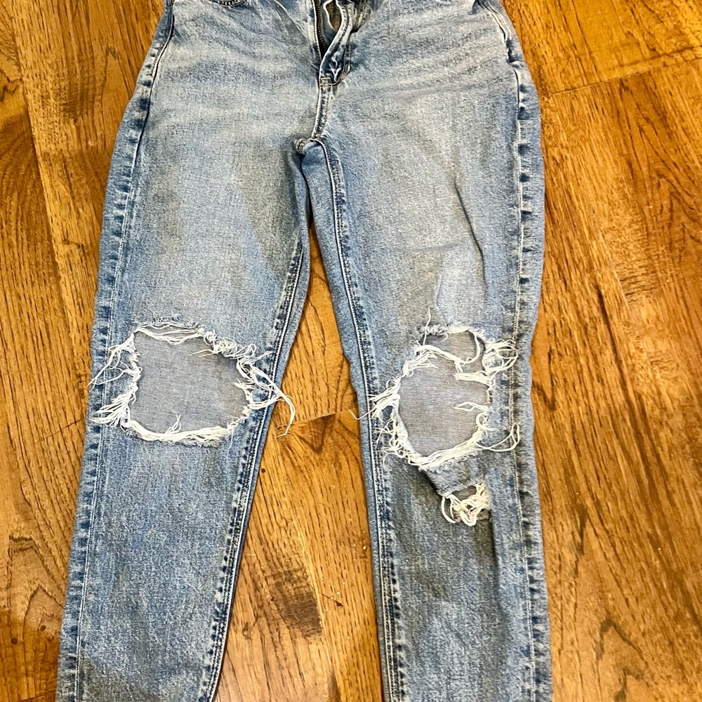 American Eagle Outfitters Light Blue Distressed Skinny Jeans
